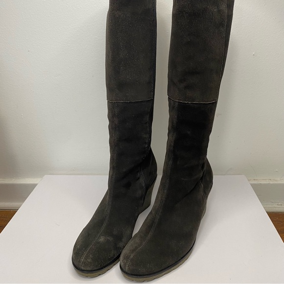 Gabor Rinkata Brown Suede Knee High Boots Wedge Heel Size 7.5 Boho Western Comfy - Picture 3 of 8